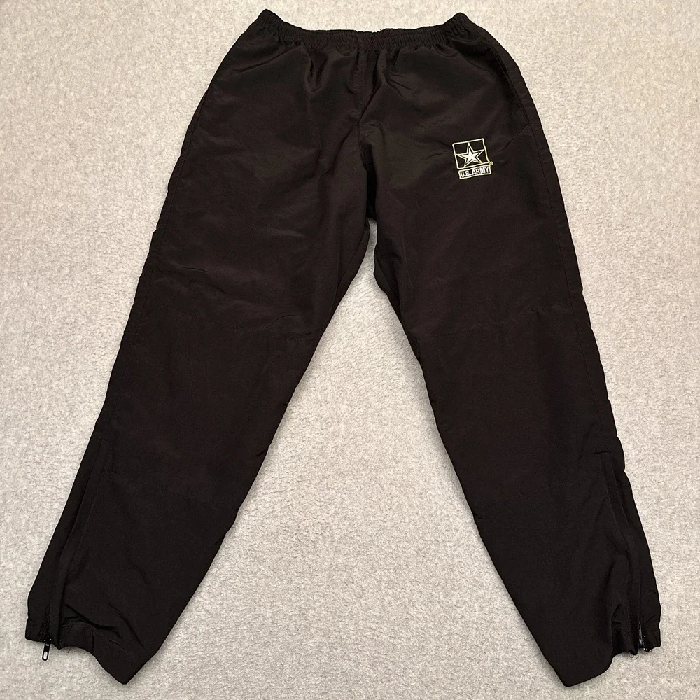 US Army Physical‎ Fitness Uniform APFU Pants Unisex Small Black Ankle Zip Nylon